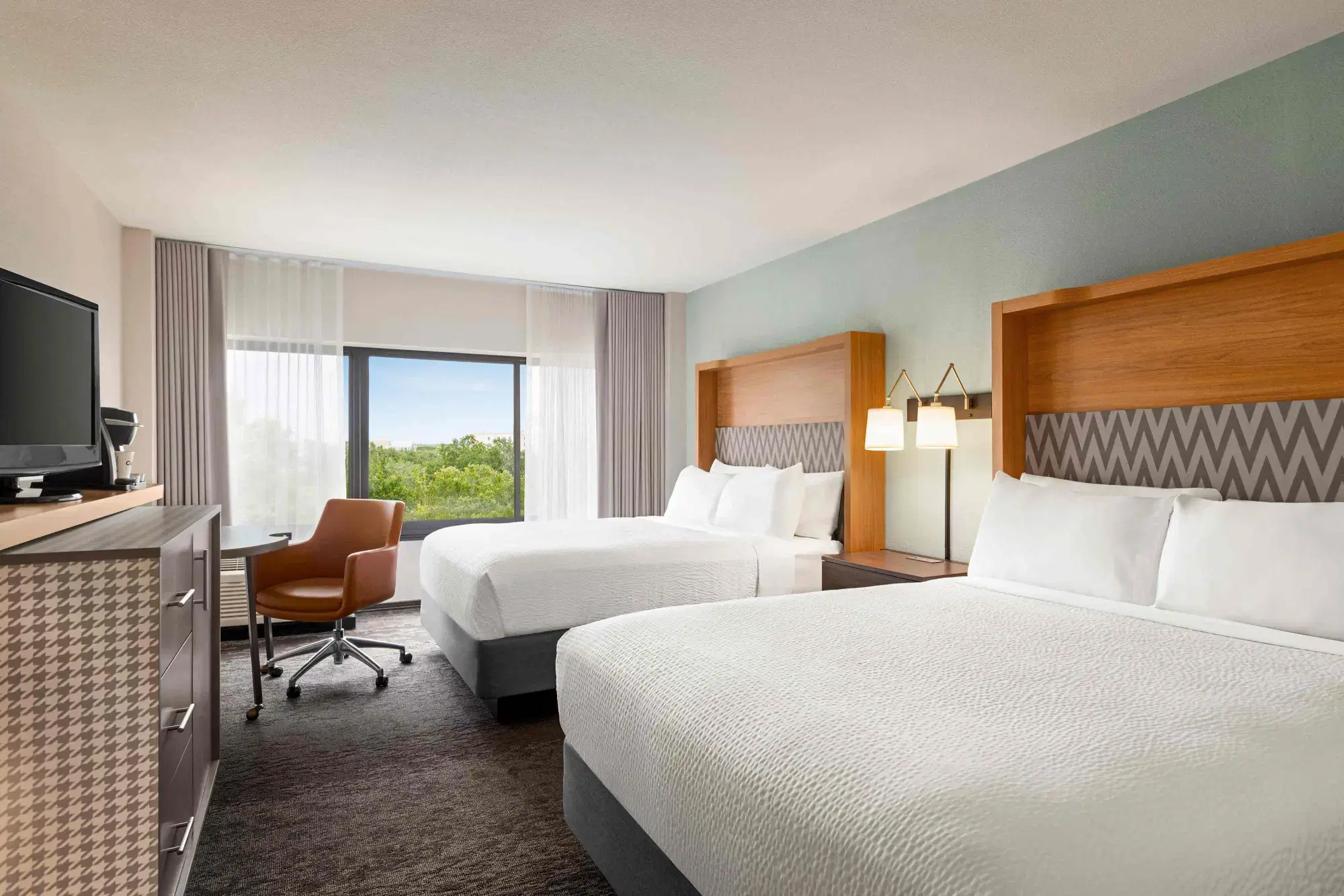 View of 2 Queen Beds at the Holiday Inn Orlando International Airport Hotel