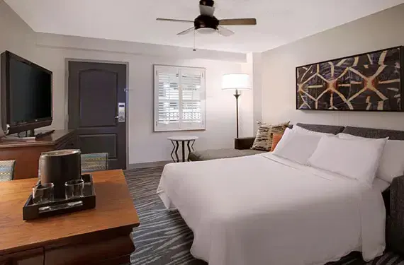 1 King Bed and Two-Person Sleeper Sofa