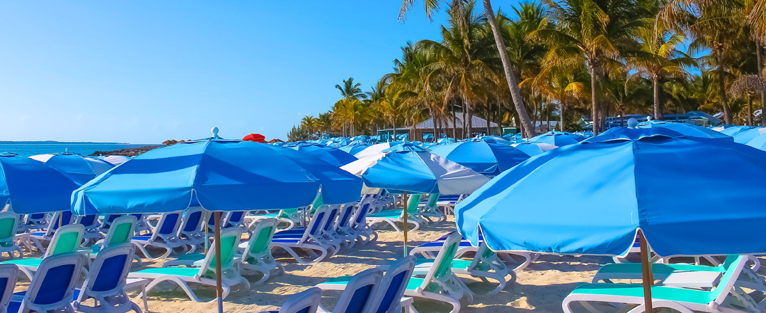 Free beach chairs at CocoCay