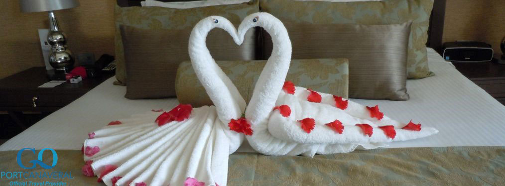 2 Peacock Towel Animals forming a heart