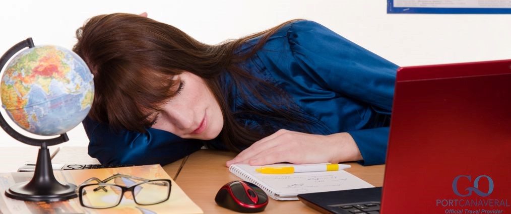 teacher asleep dreaming of a spring break cruise