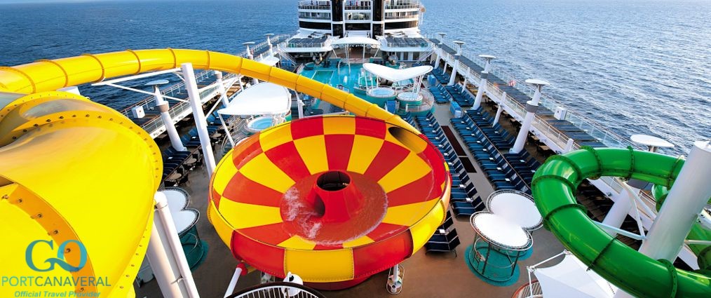 Water park on the Norwegian epic, one of the largest at sea.