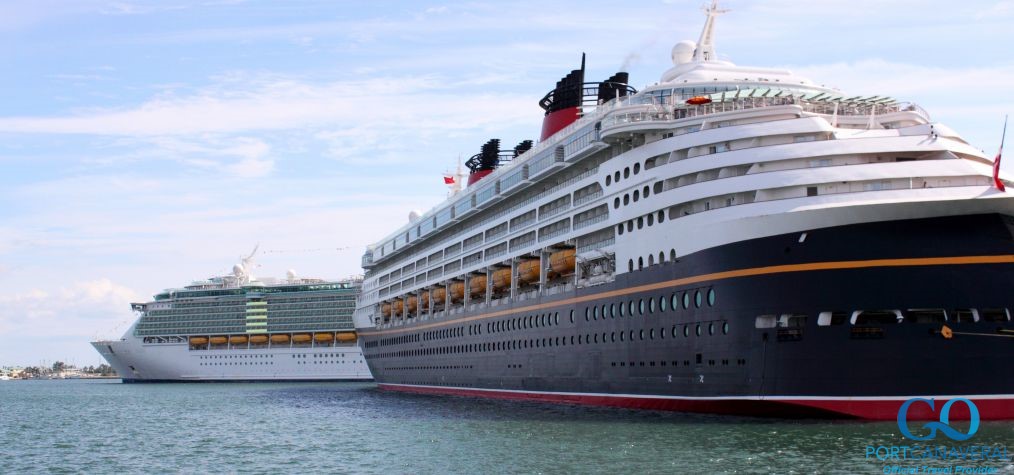 Two cruise ships docked