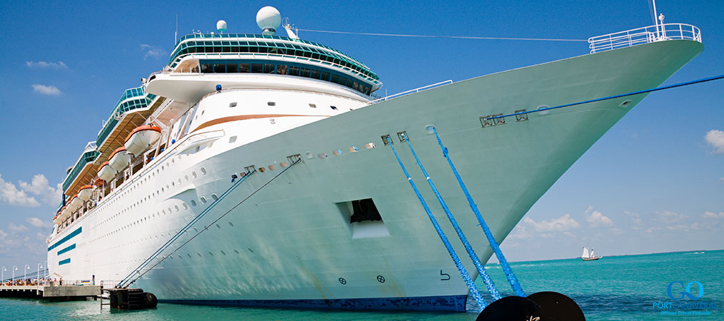 close up on a cruise ship