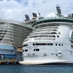 two royal caribbean cruise ships docked at port canaveral