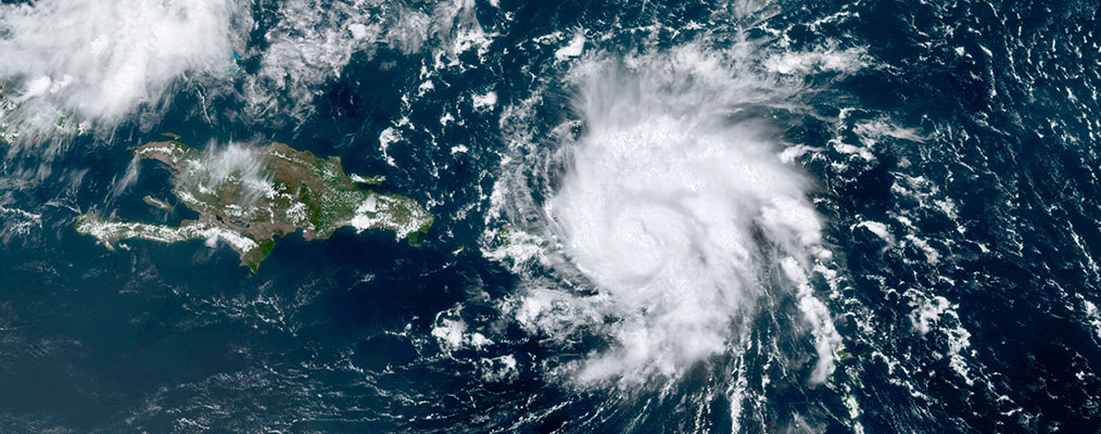 Satellite view of Hurricane Dorian