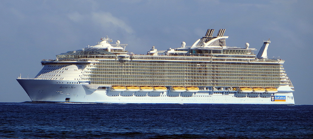 Royal Caribbean's Allure of the Seas cruise out of Port Canaveral at sea