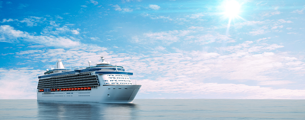 rendering of a cruise ship at sea