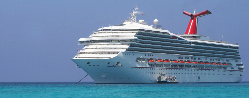 Carnival Cruise ship docked in the Caribbean