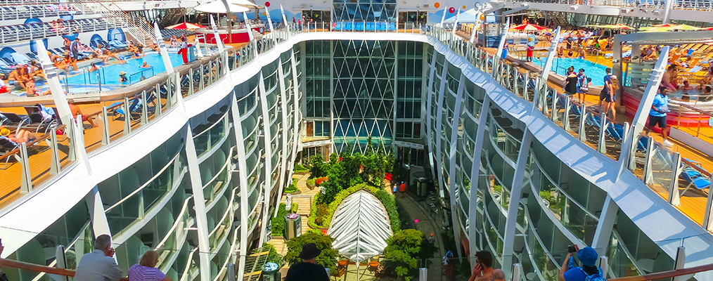 Royal Caribbean Allure of the Seas, The Largest cruise ship in the world:  inside the ship mall 