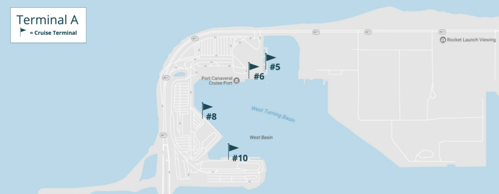 Map of Port Canaveral Cruise Ship Terminal A