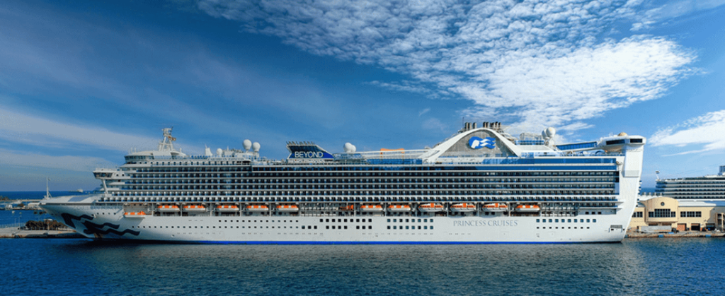 Caribbean Princess cruise ship docked at port on a sunny day