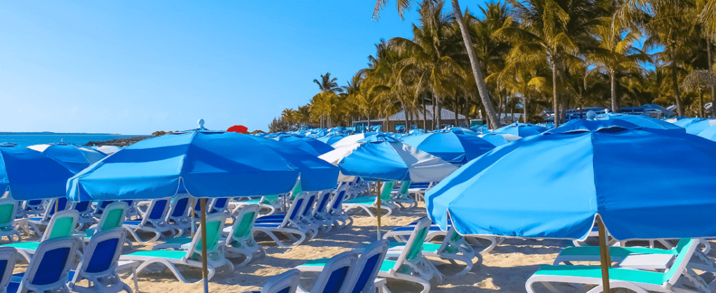 Free beach chairs at CocoCay