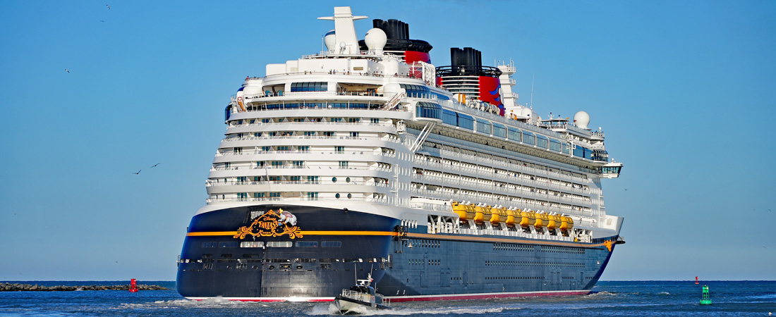 Disney Fantasy ship sailing at sea