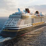 Disney Cruise Line's artist rendering of the Disney Treasure ship at sea