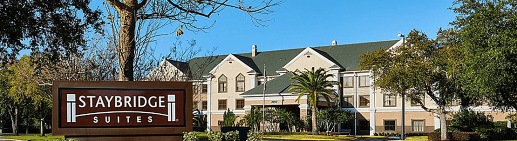 Exterior view of Staybridge Suites at Orlando Airport South