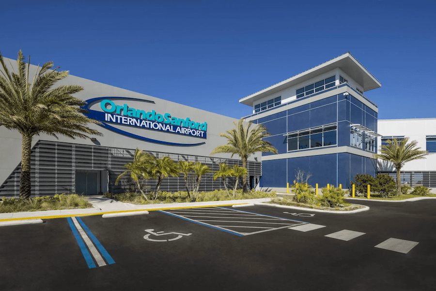 Outside view of front of Orlando Sanford Airport (SFB)