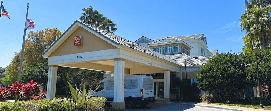 Hilton Garden Inn hotel near the Orlando Airport (MCO), an option for guests before cruise from Port Canaveral.