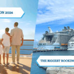 family enjoying cruise at port canaveral wiht text stating that the 2026 wave season is here and it is the biggest booking season.