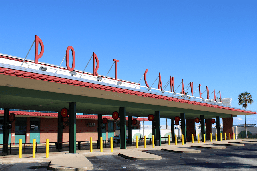 Port canaveral sign at the Port on a sunny day